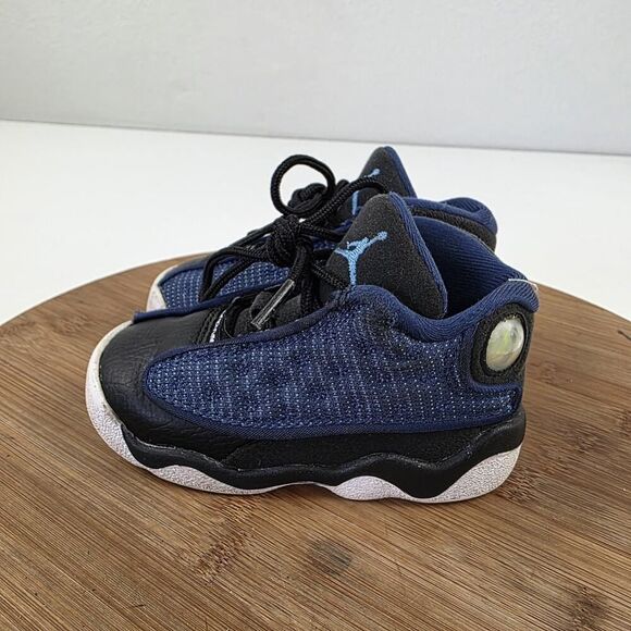Nike Air Jordan 13 Retro TD Brave Blue Navy Flint University Black 414581-400 6C - Picture 2 of 11